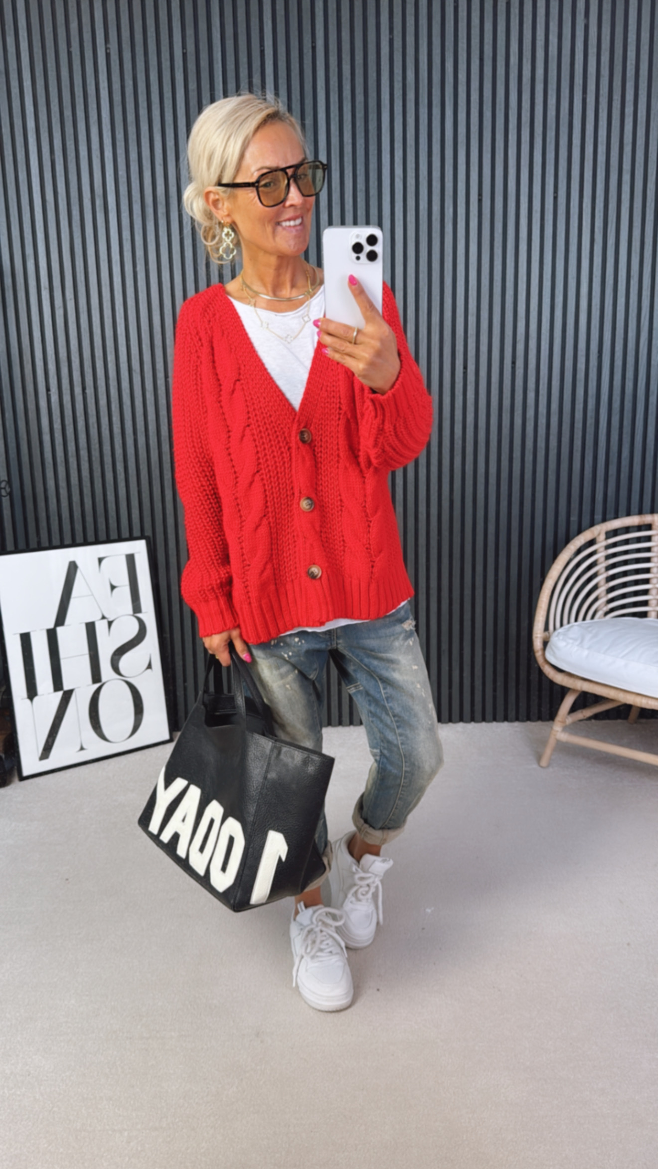 Strick Cardigan "Zopfmuster"