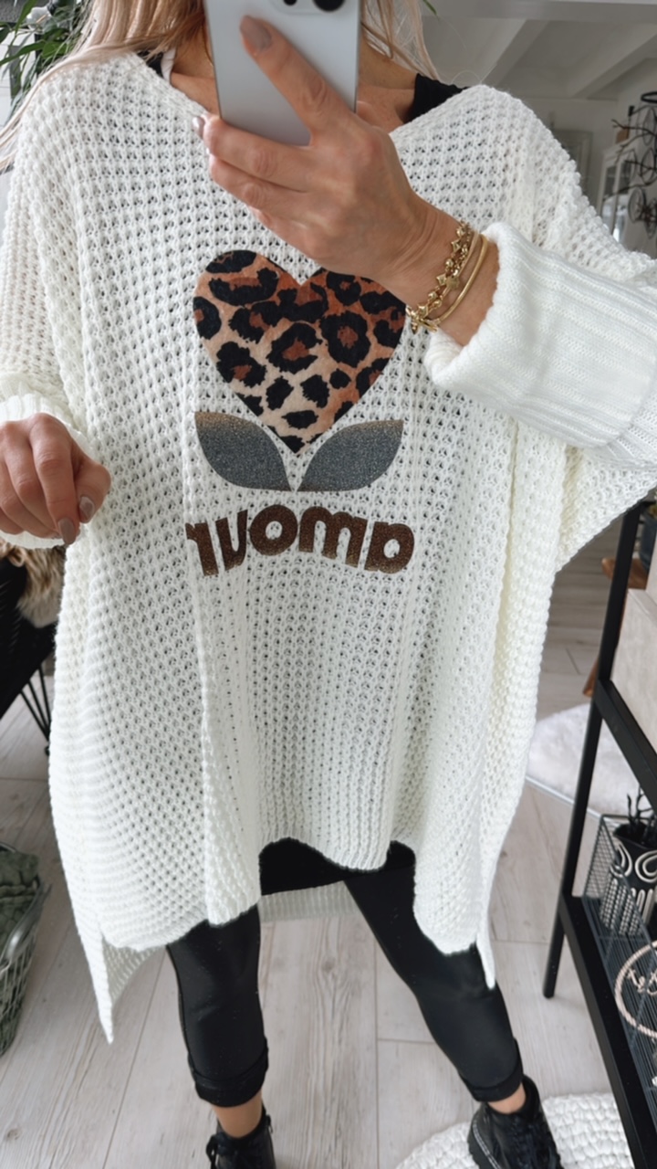 Oversized Sweater "Amour Glitzer"