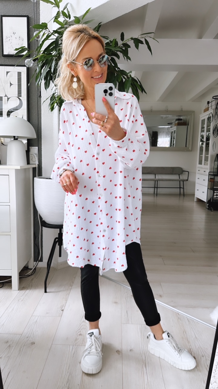 Musselinbluse "Heeerzel"