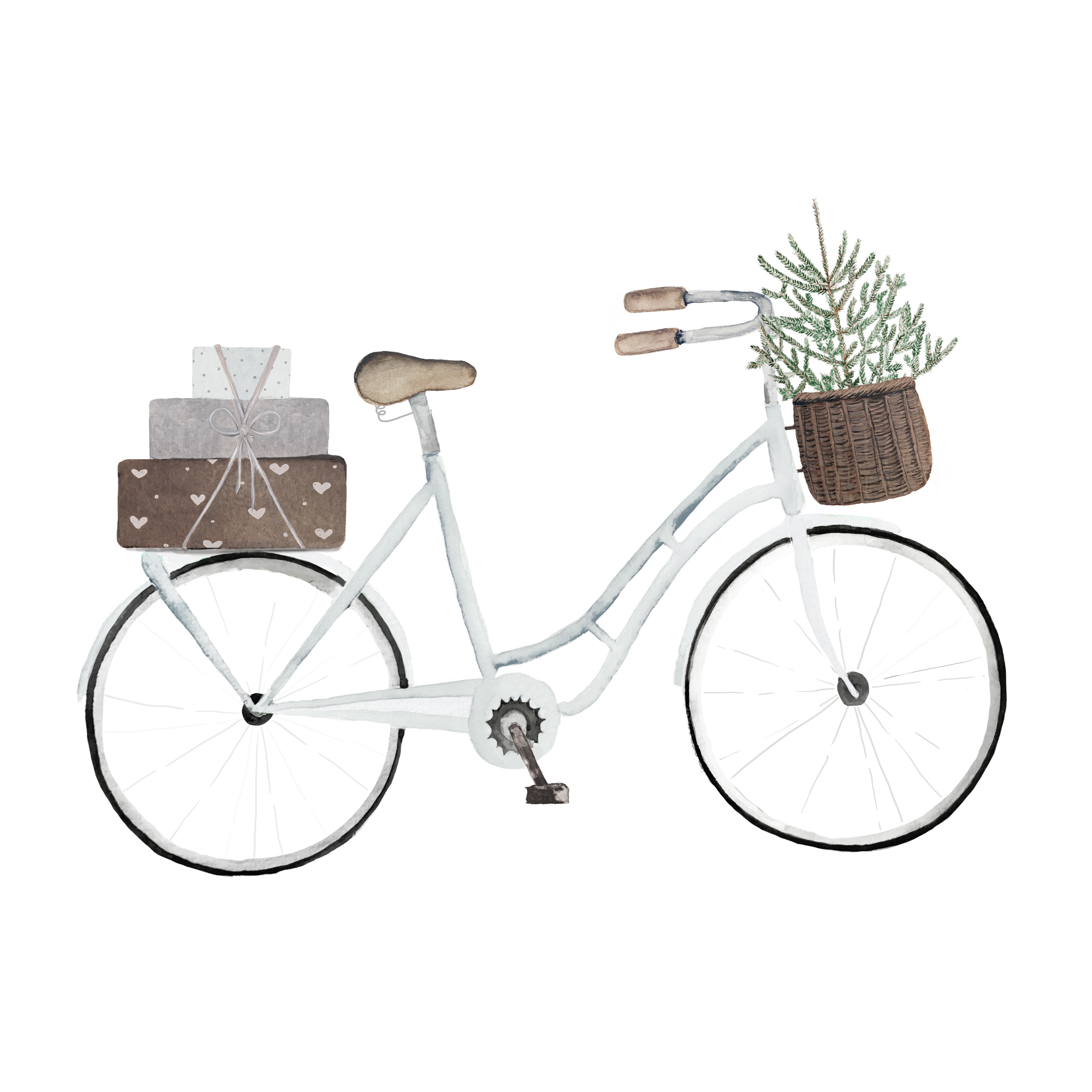 Weihnachtskarte "Geschenke Fahrrad"