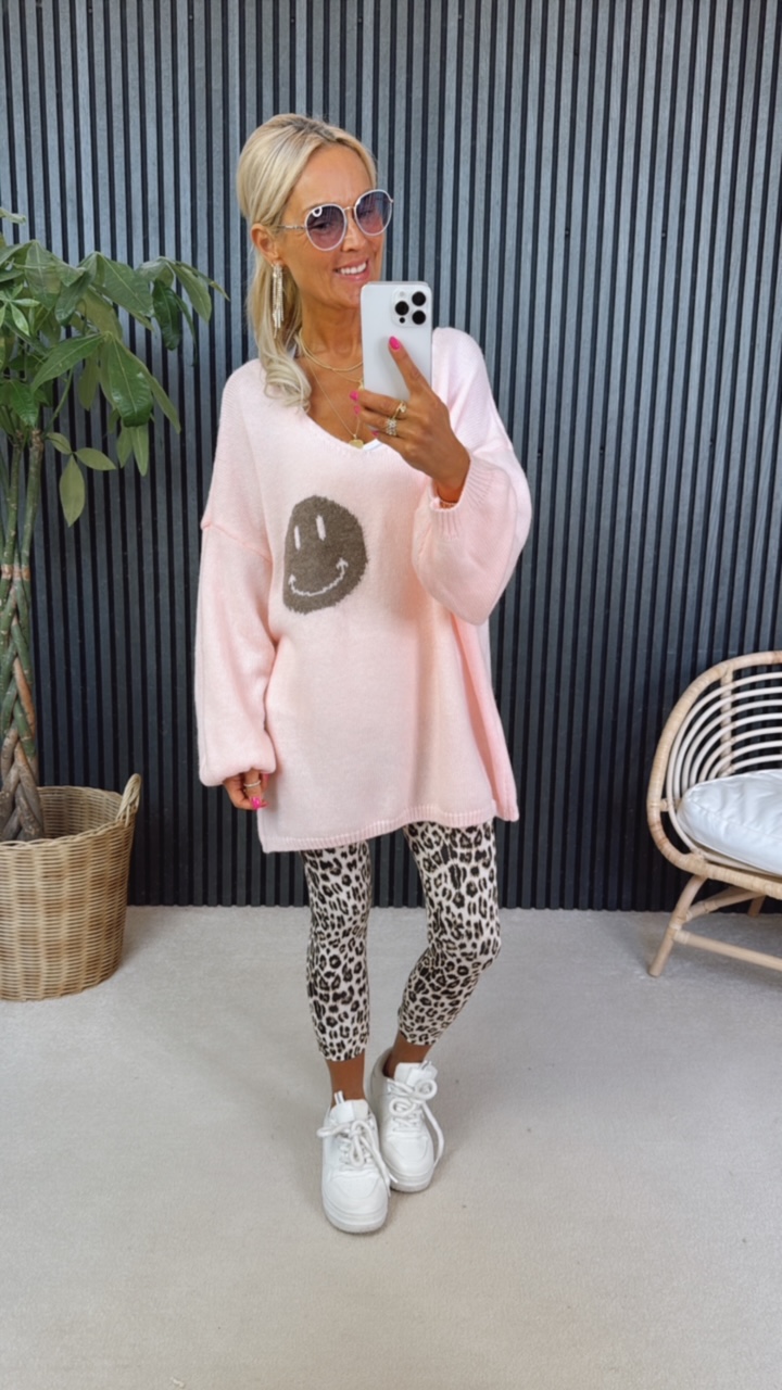 Oversized Strick "Smile All Good Backprint"