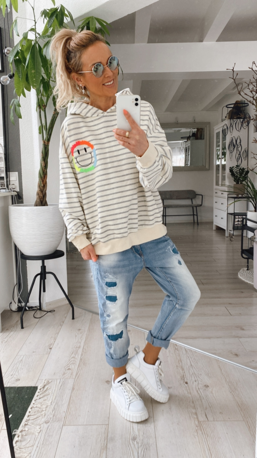 Hoodie "Smiley Stripes"