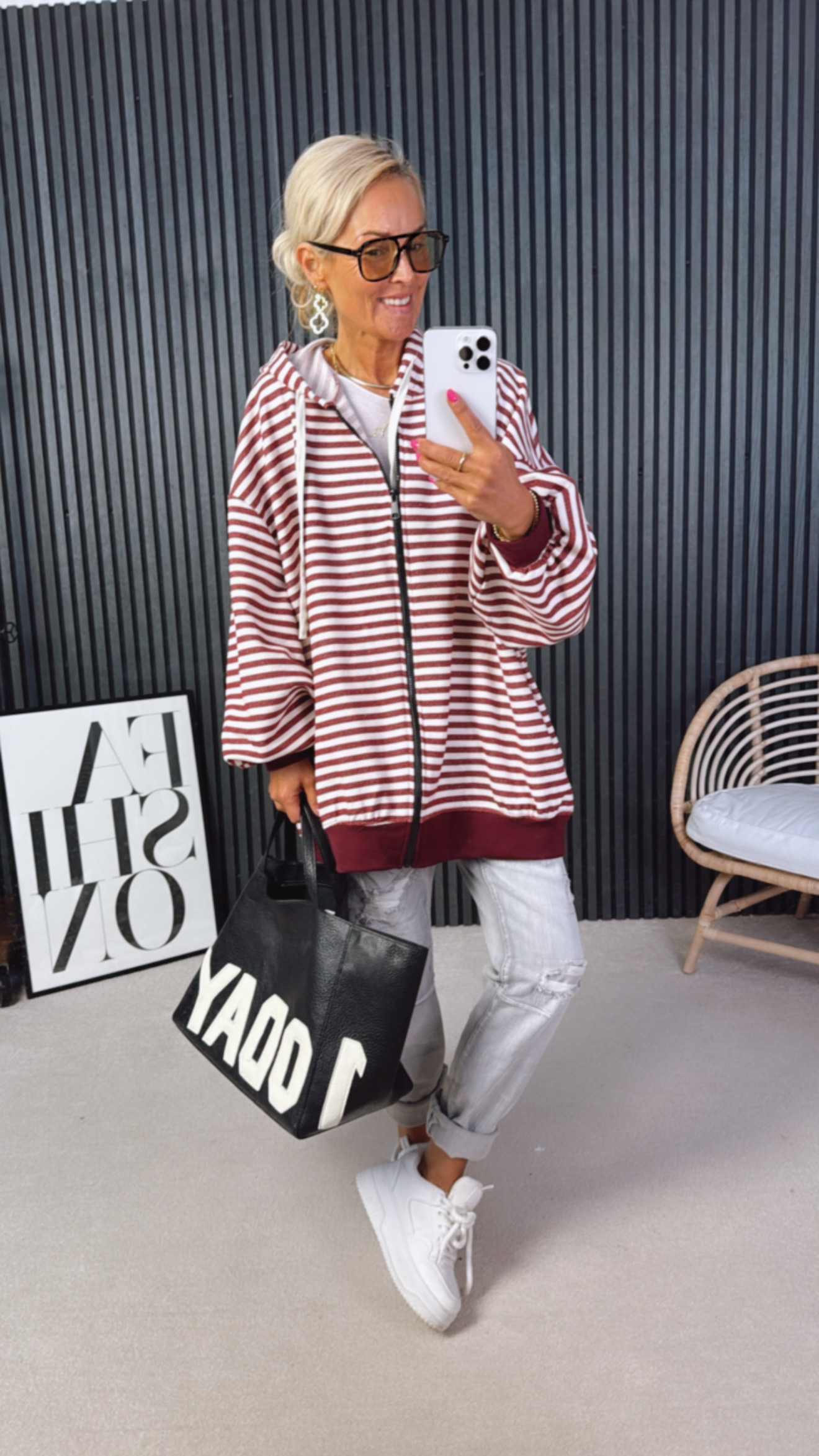 Oversized Hoodie Jacke "Aloooin"