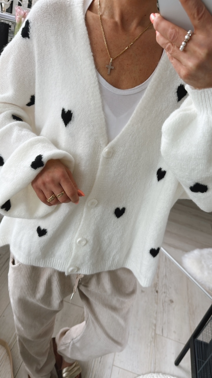 Oversized Cardigan "Black Heart"