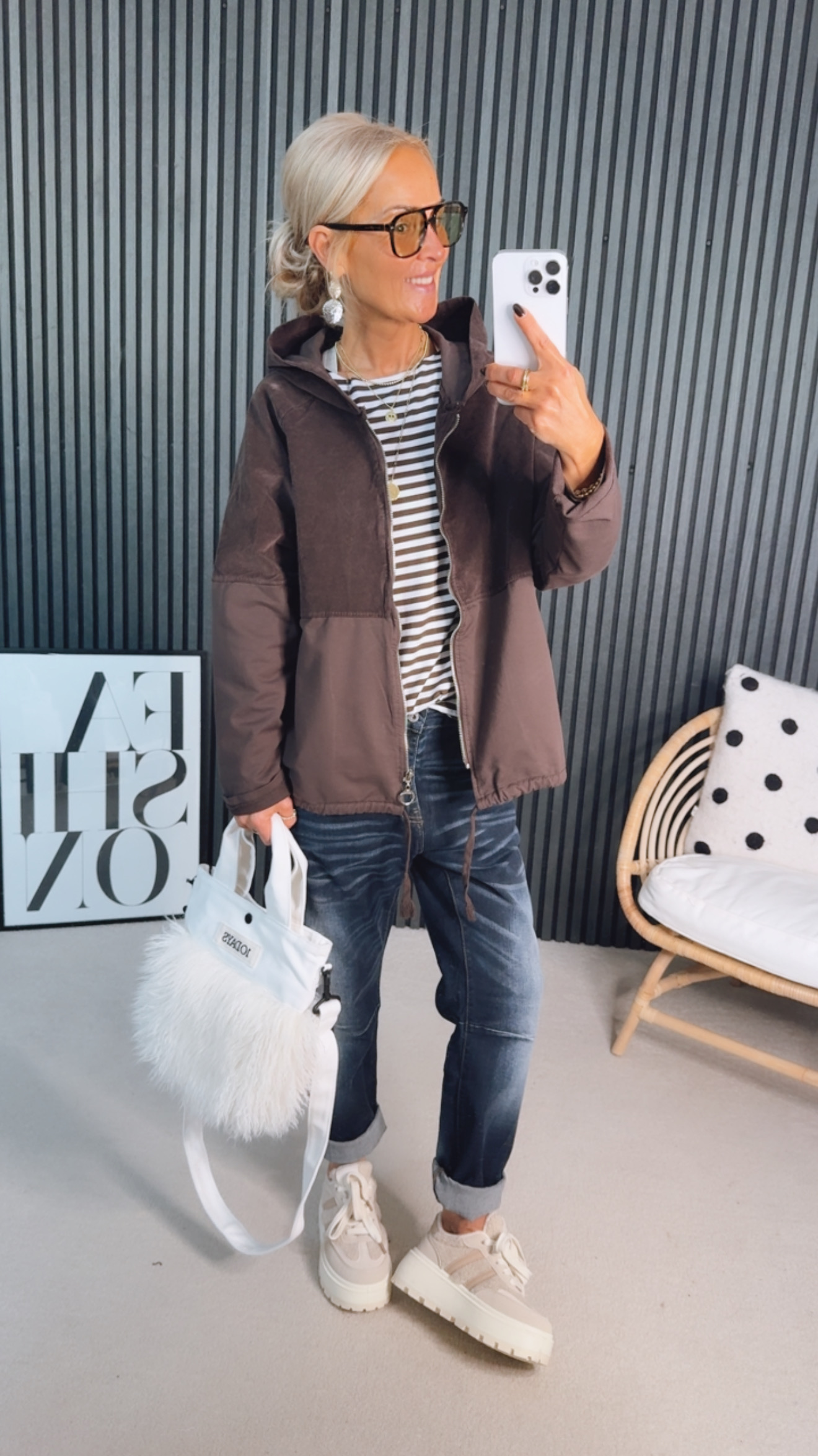 Hoodie Jacke mit Feincord "Feliciaaa"