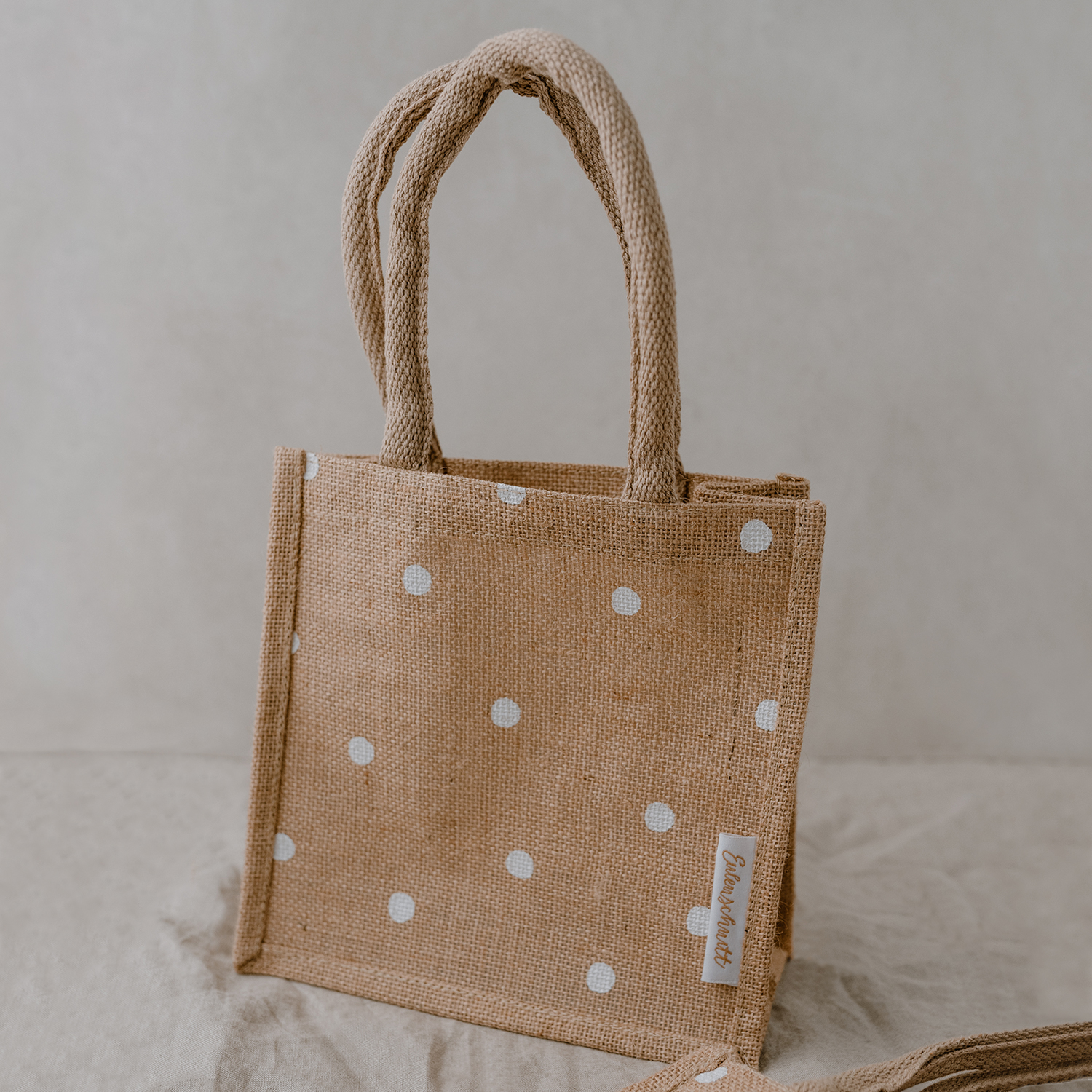 Mini Jute Shopper "Punkte" 2er-Set