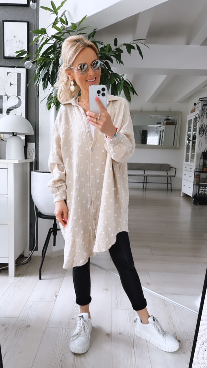 Musselinbluse "Heeerzel"