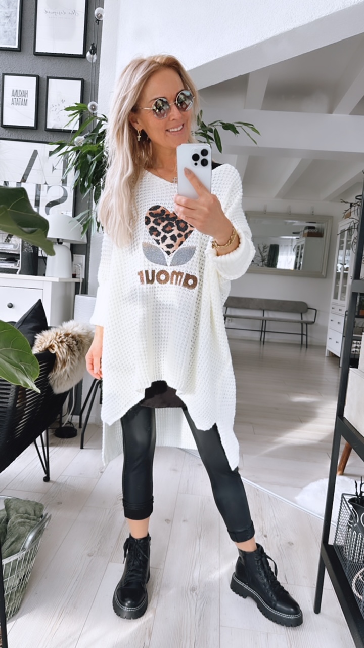 Oversized Sweater "Amour Glitzer"