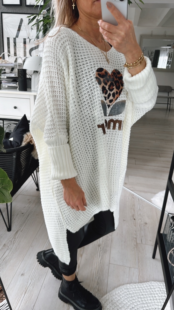 Oversized Sweater "Amour Glitzer"