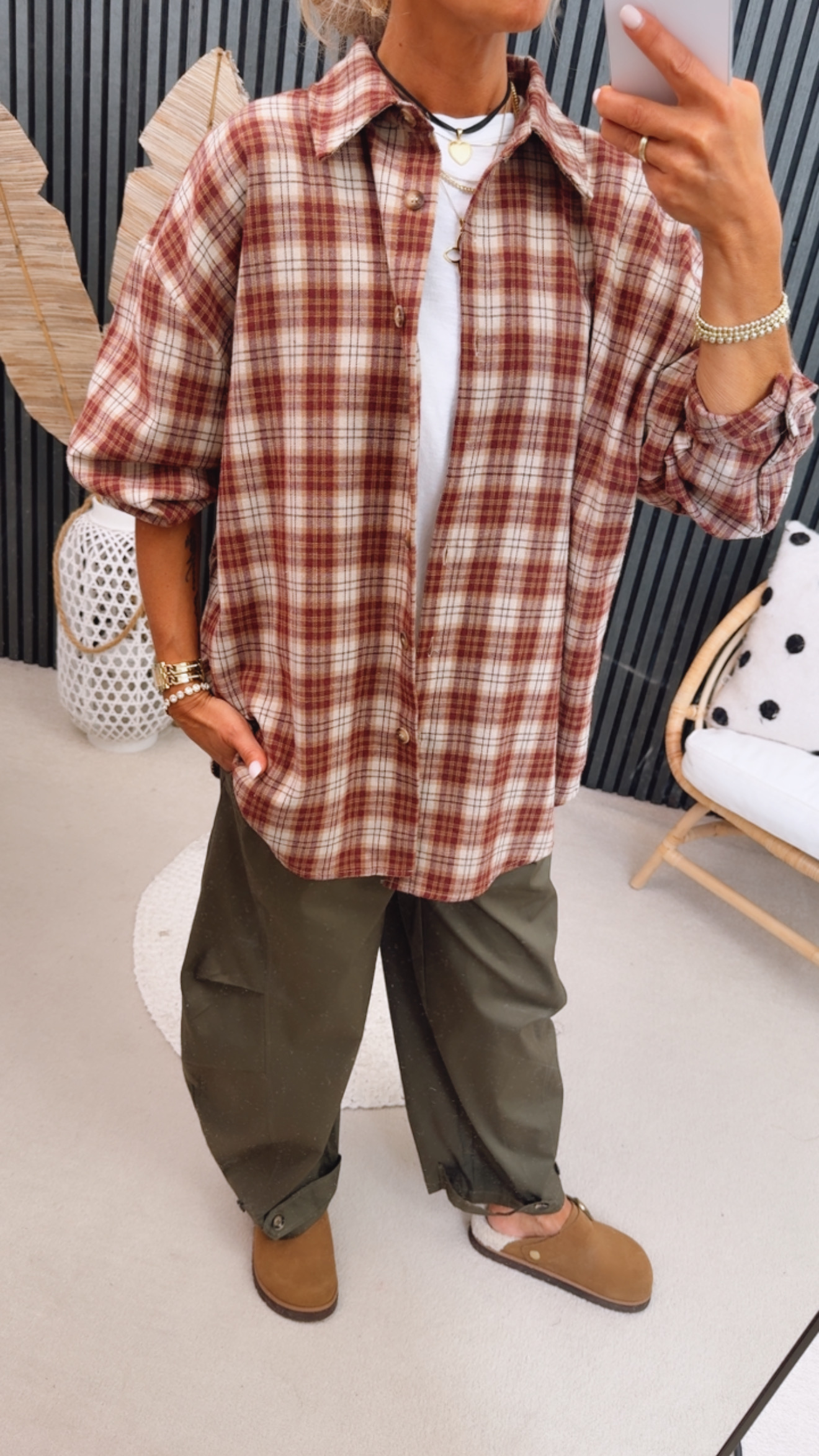 Flanell Hemd "Autumn La vie est belle"