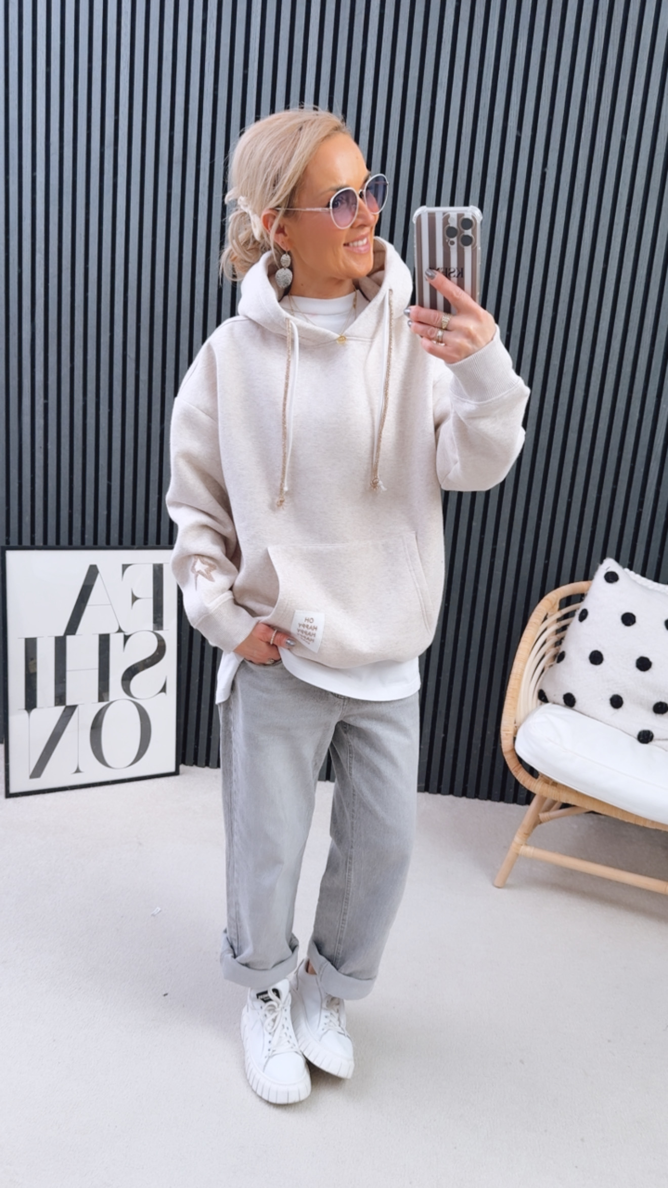 Hoodie "Glitzer Smileys"