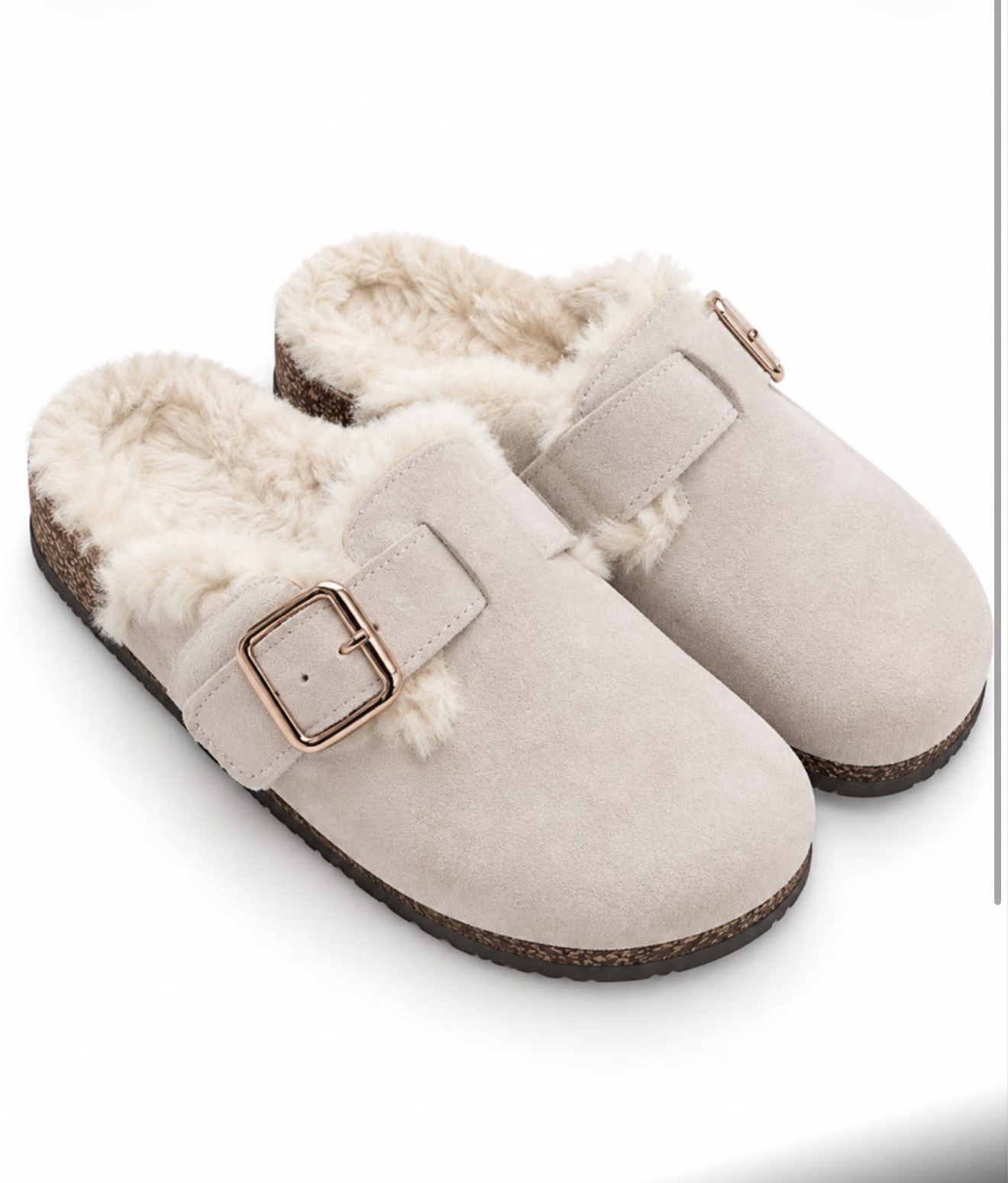 Wildleder Clogs mit Fell "Fabiooo"
