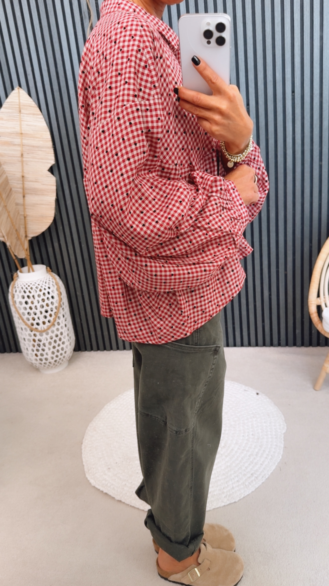 Bluse "Red and Dots"
