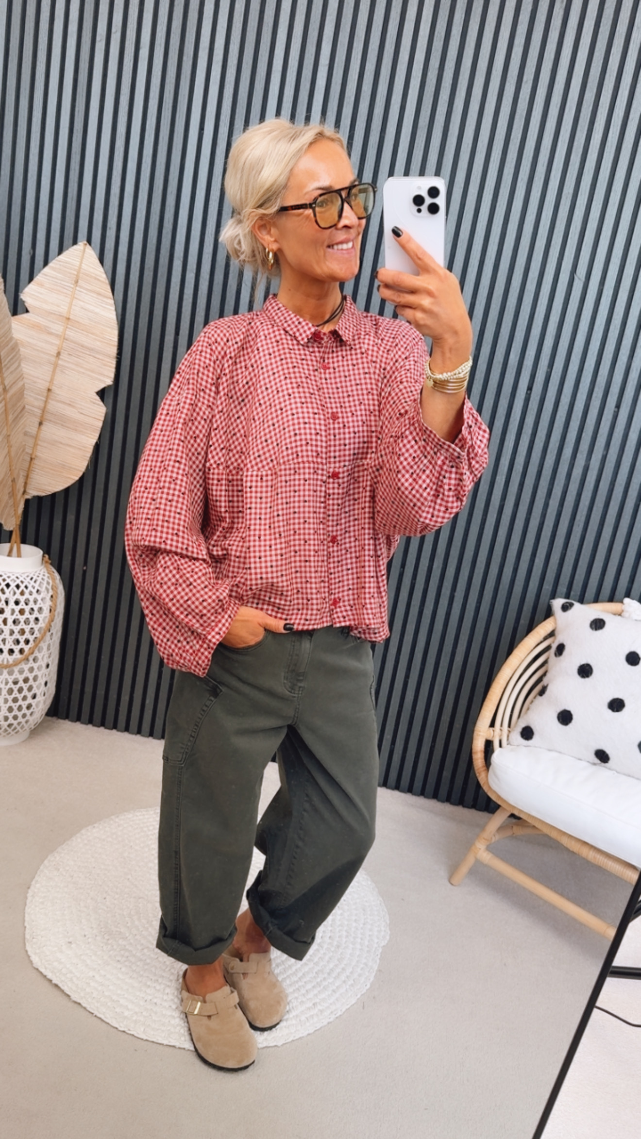 Bluse "Red and Dots"