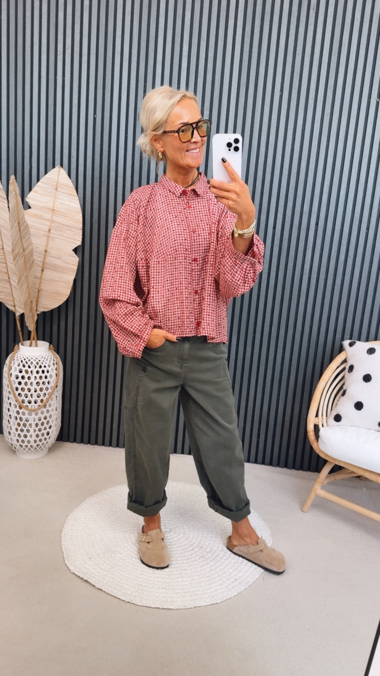 Bluse "Red and Dots"