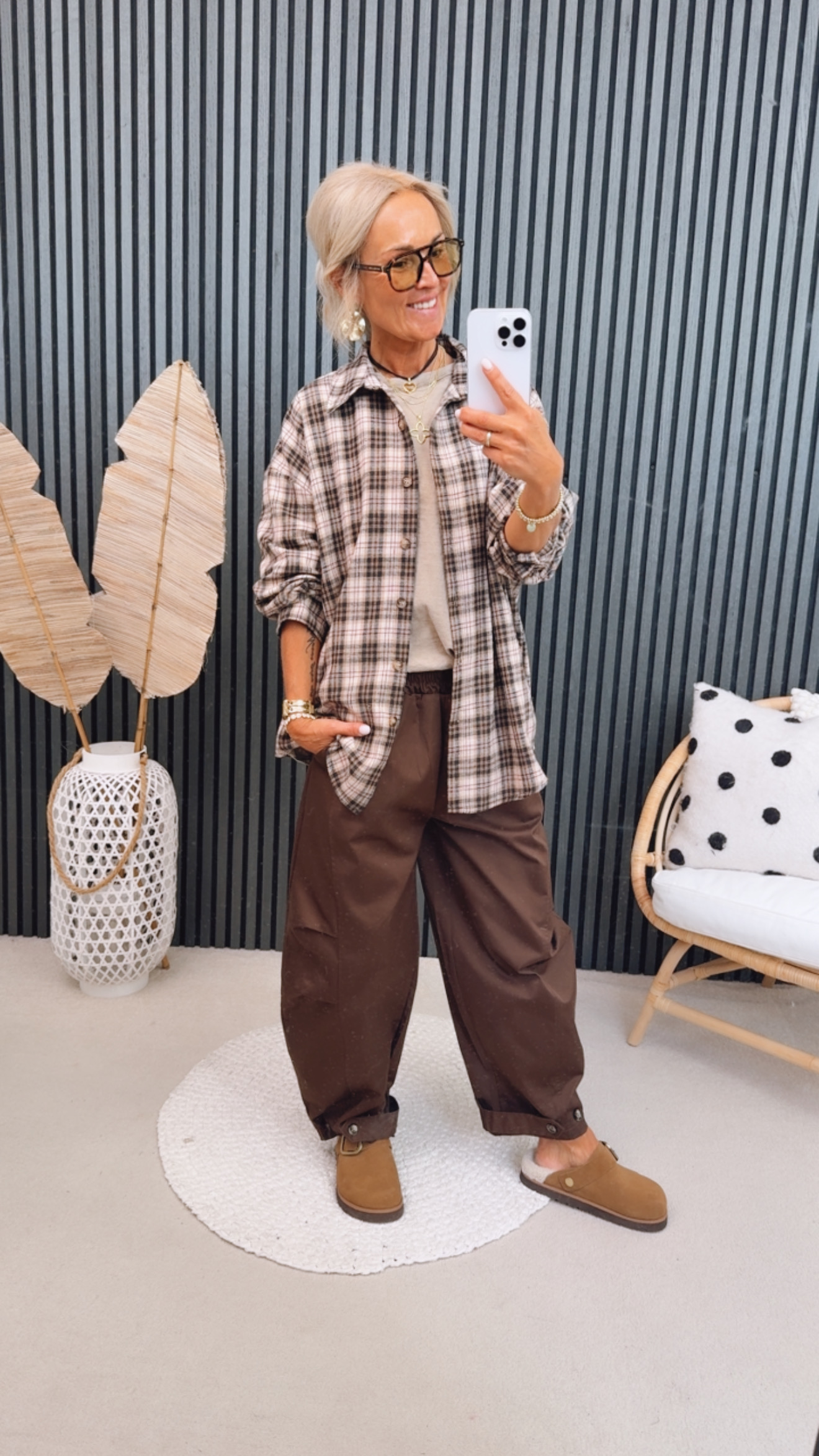 Flanell Hemd "Autumn La vie est belle"