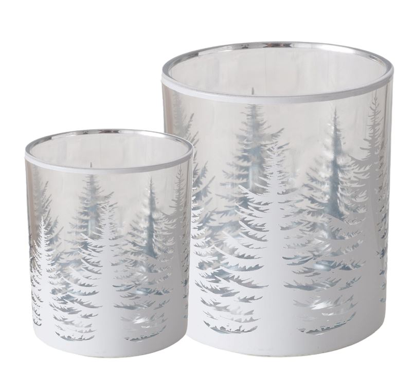 Windlicht "Winterwald" 2er Set