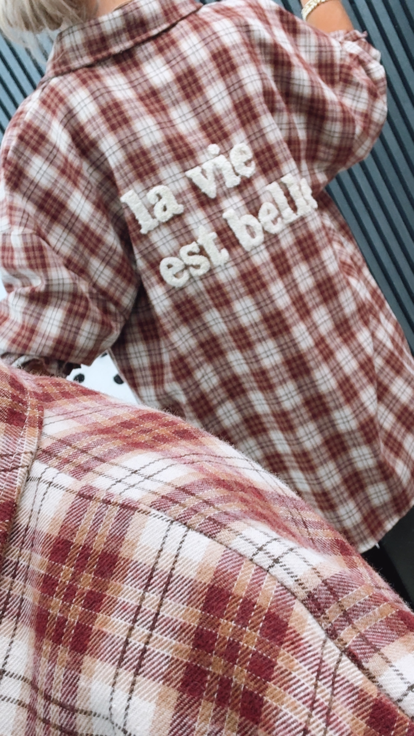 Flanell Hemd "Autumn La vie est belle"