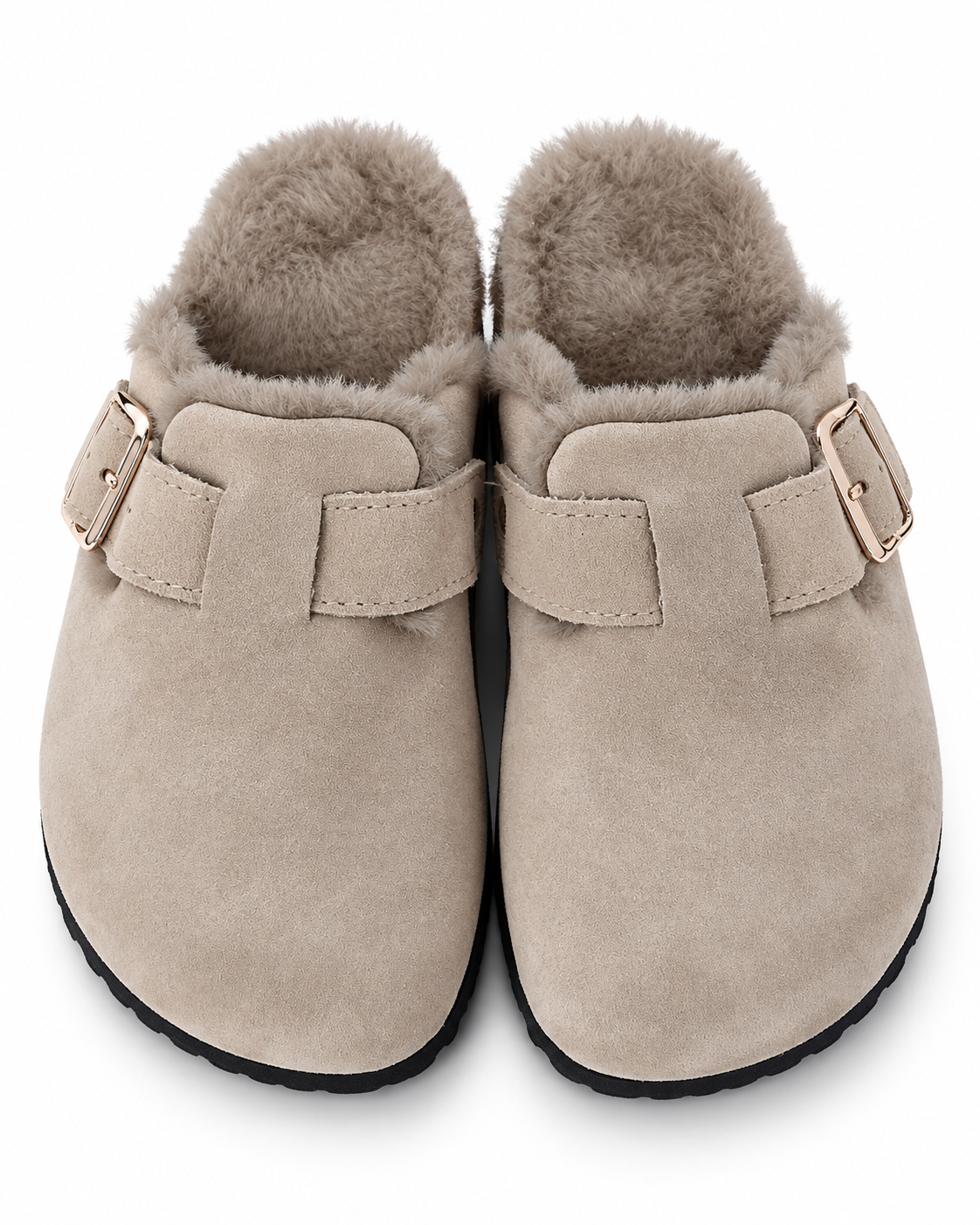 Wildleder Clogs mit Fell "Fabiooo"