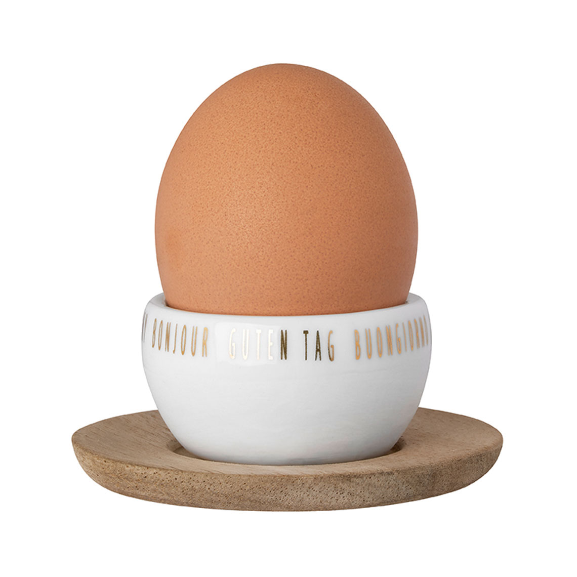 Eierbecher mit Unterteller "Guten Tag"