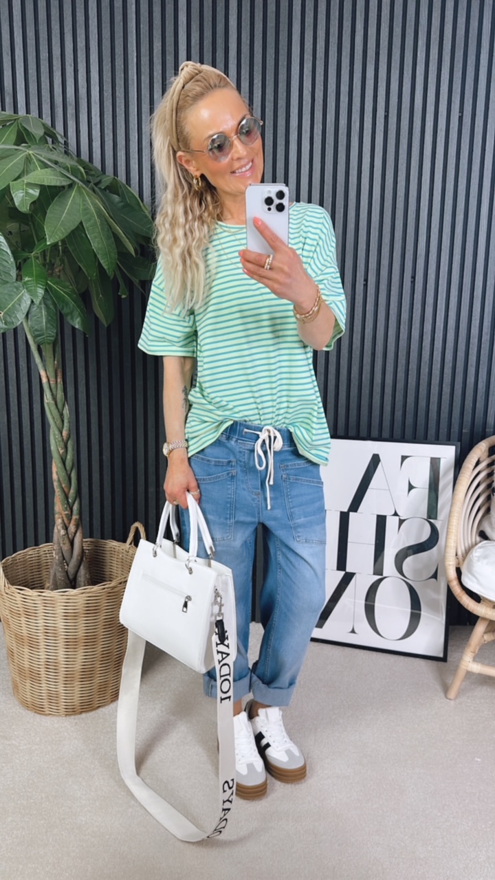 T-Shirt „Happy Neon Stripe“