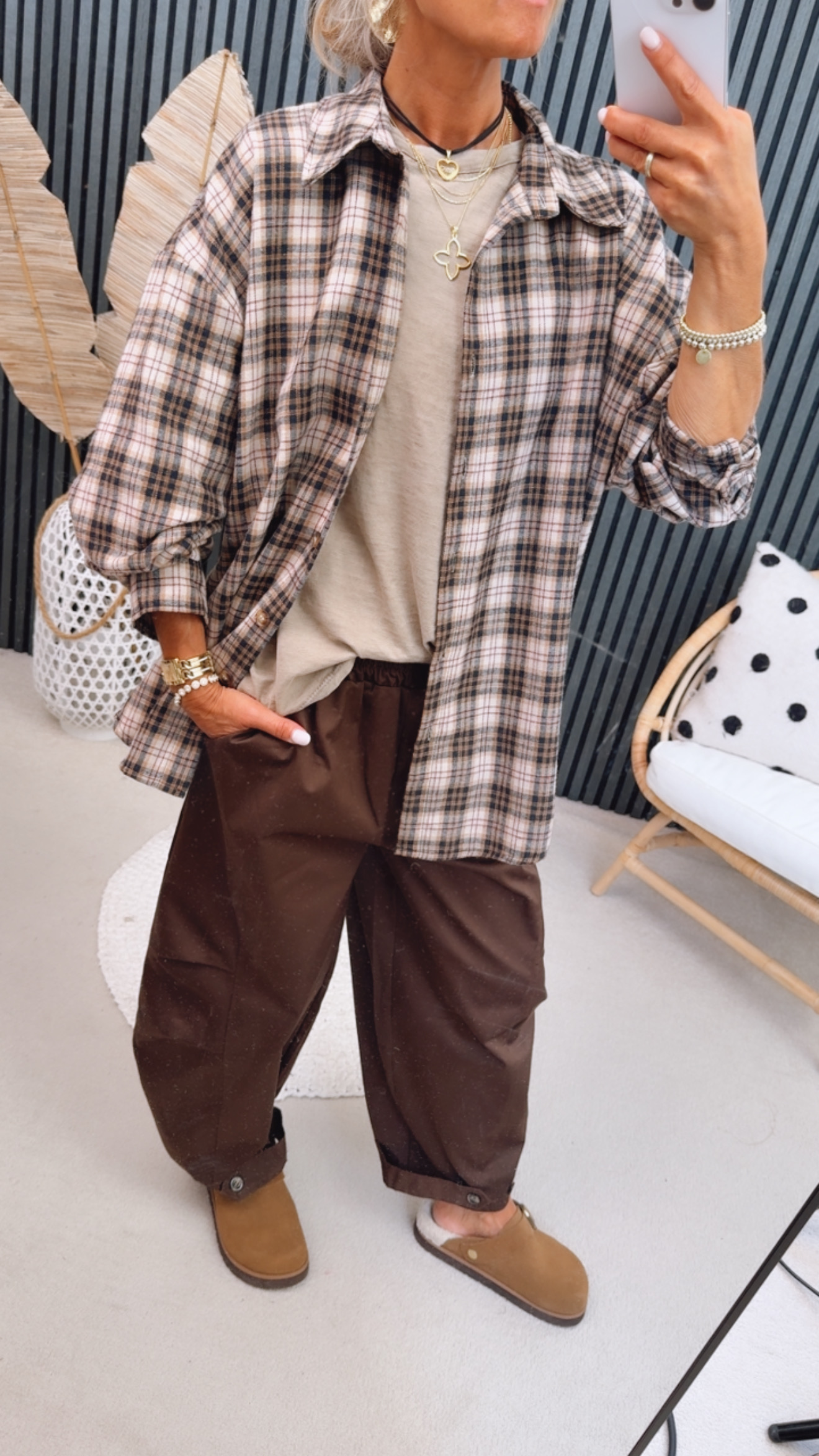 Flanell Hemd "Autumn La vie est belle"