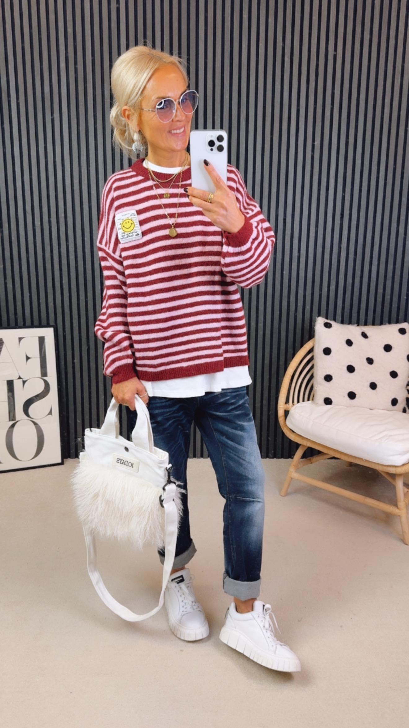Strickpullover "Stripe and Smileee"