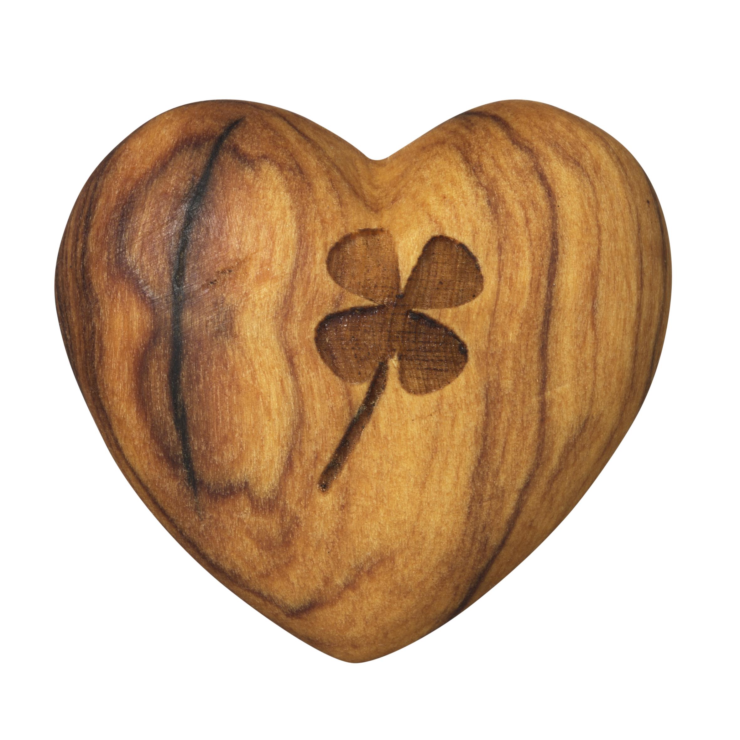 Herz aus Olivenholz "Kleeblatt" Herz aus Olivenholz "Kleeblatt"