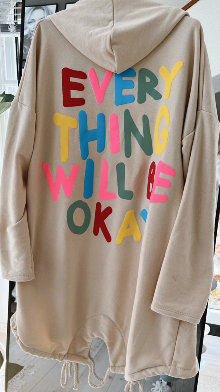 Cardigan "Everything Will Be Ok"