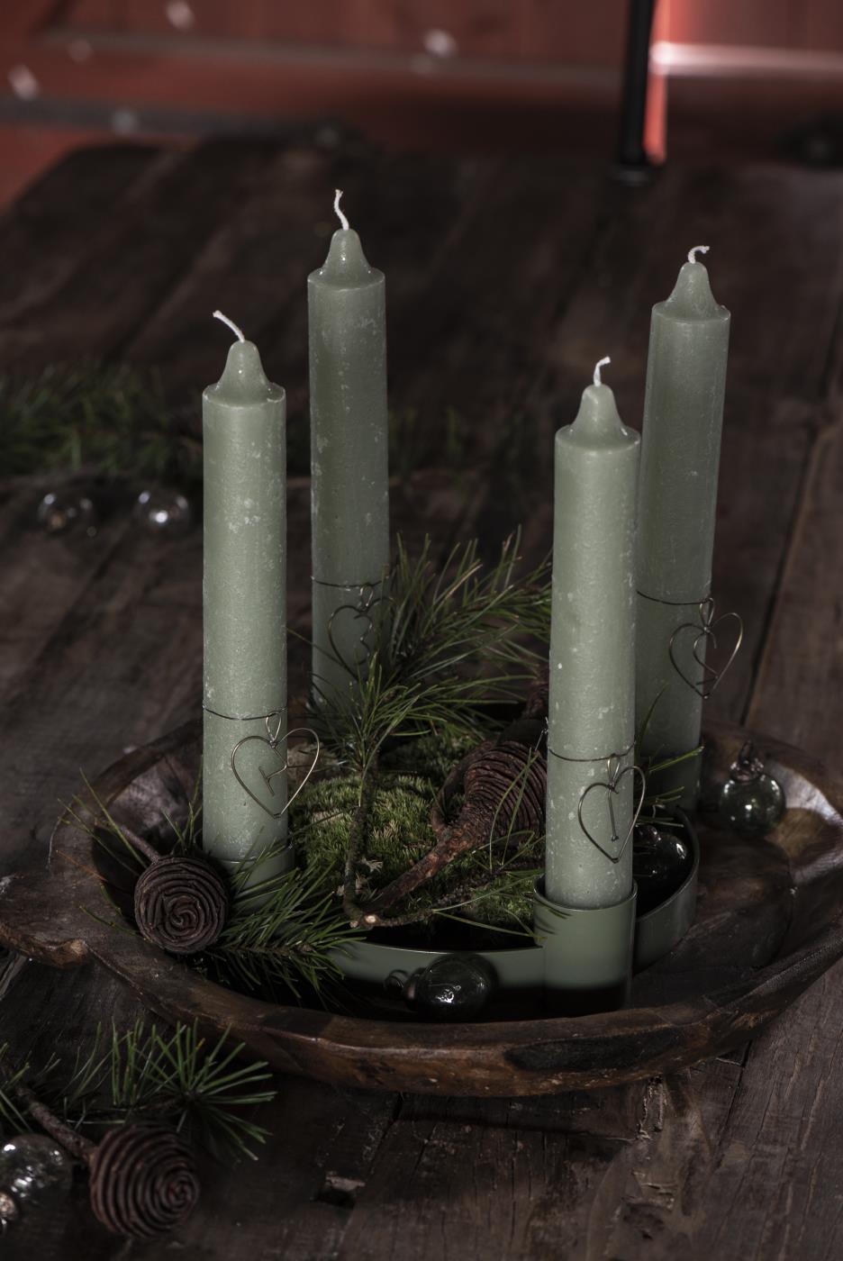 Adventskerzenhalter für Ø 3,8 Kerzen | olive
