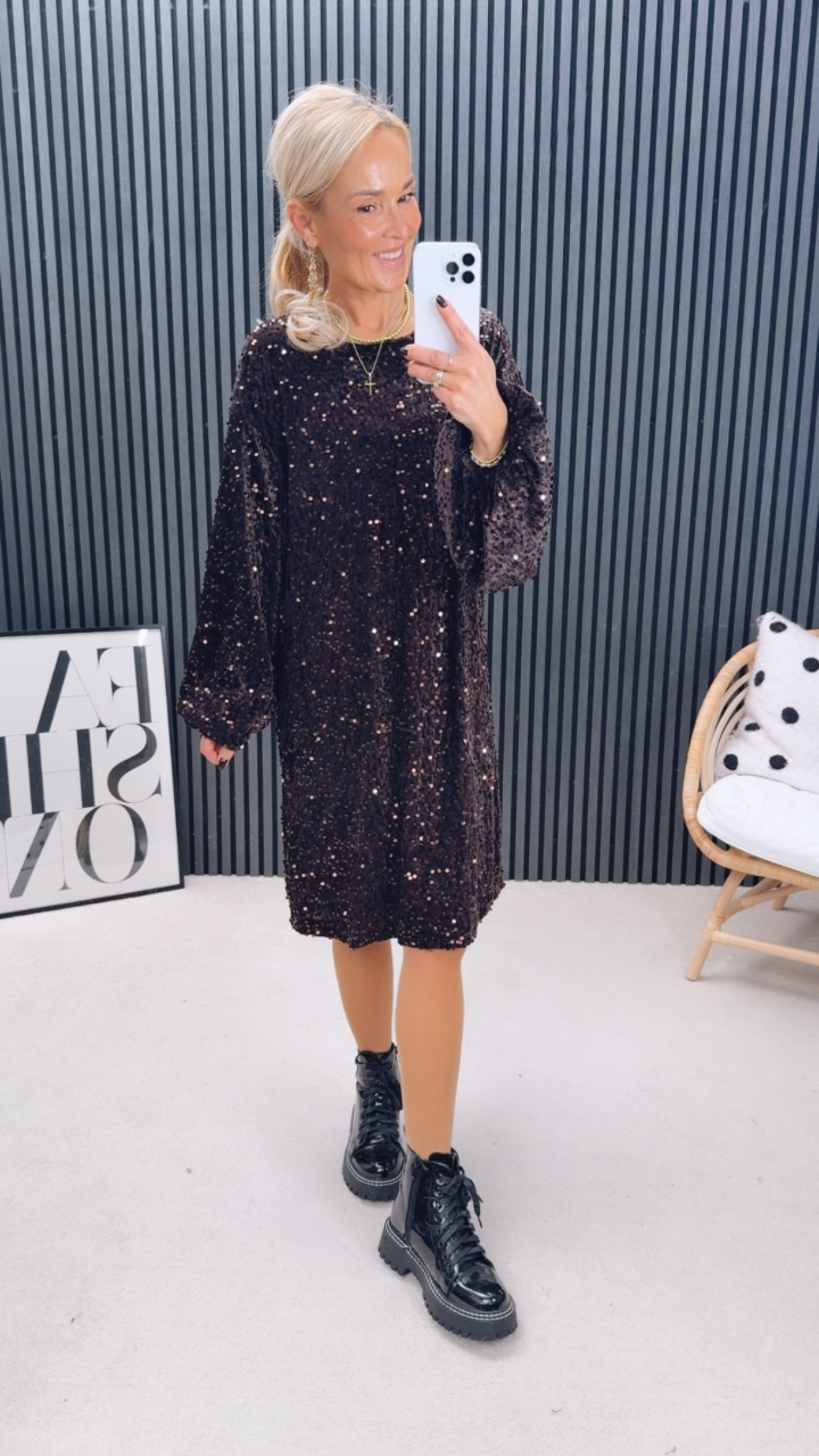 Pailetten Kleid mit Samt "Therrry"