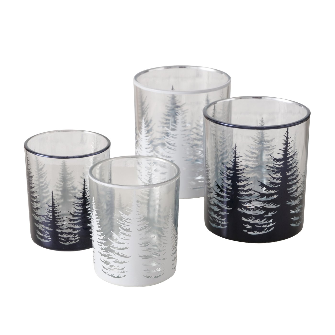 Windlicht "Winterwald" 2er Set