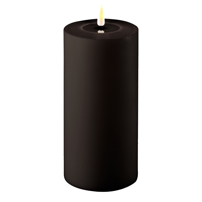 LED Stumpkerze schwarz "Outdoor"