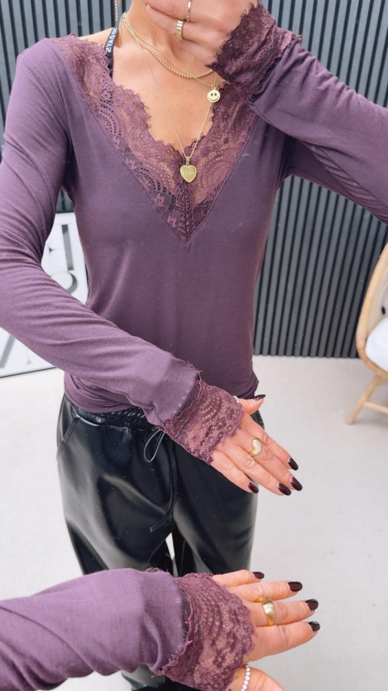 Cashmere Mix Longsleeve „Spitze“