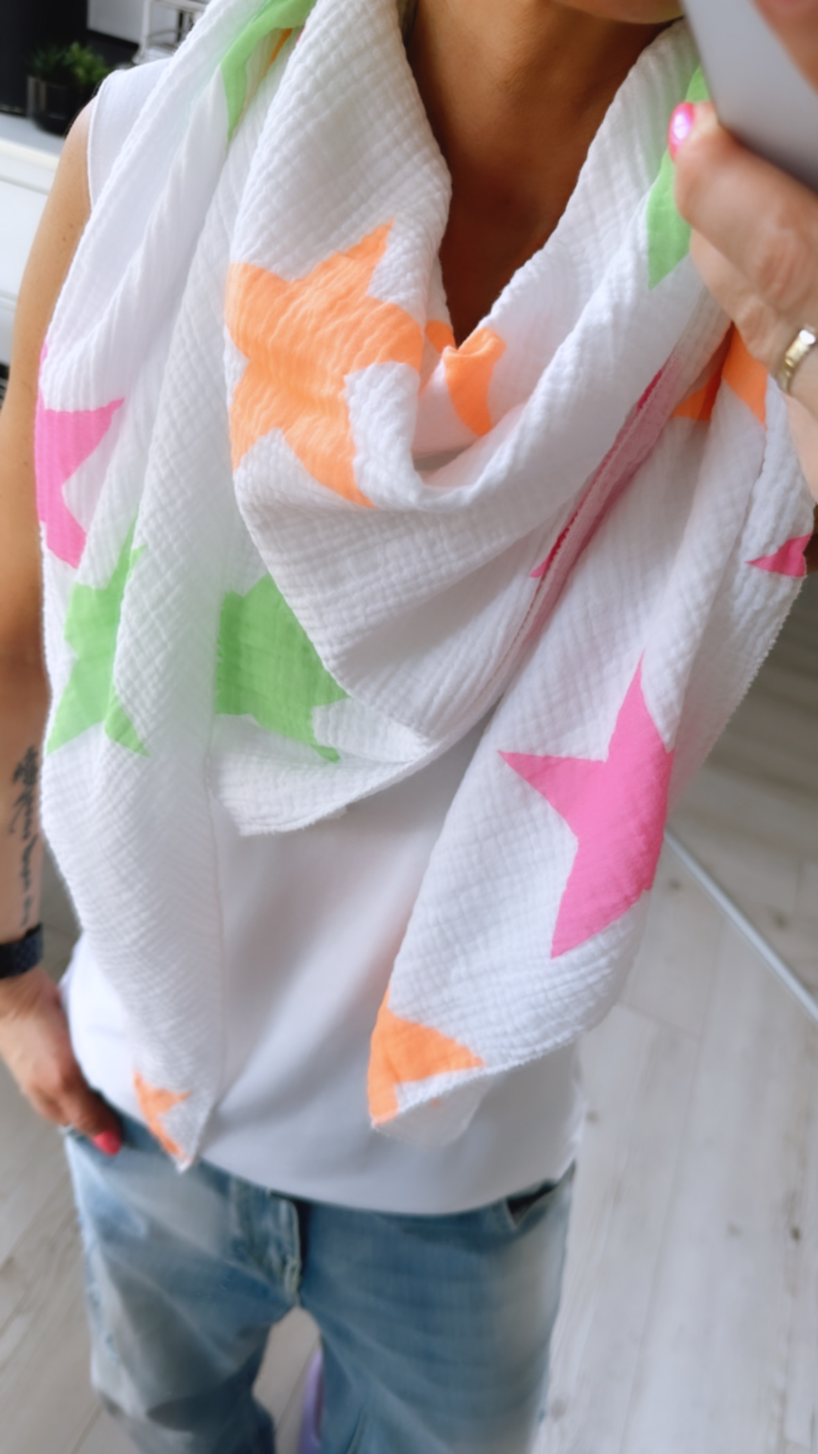 Dreieckstuch "Musselin Star"