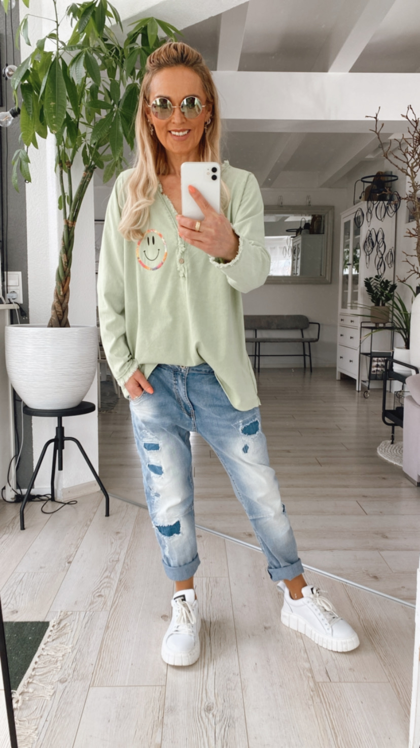 Langarmshirt "Smiley Vintage"