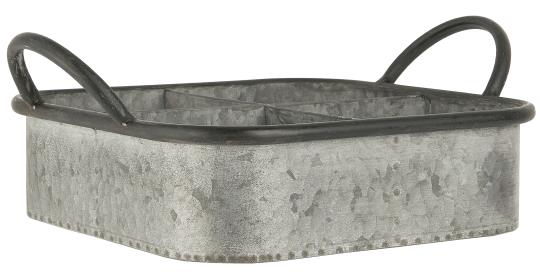 Metalltablett mit 4 Fächern