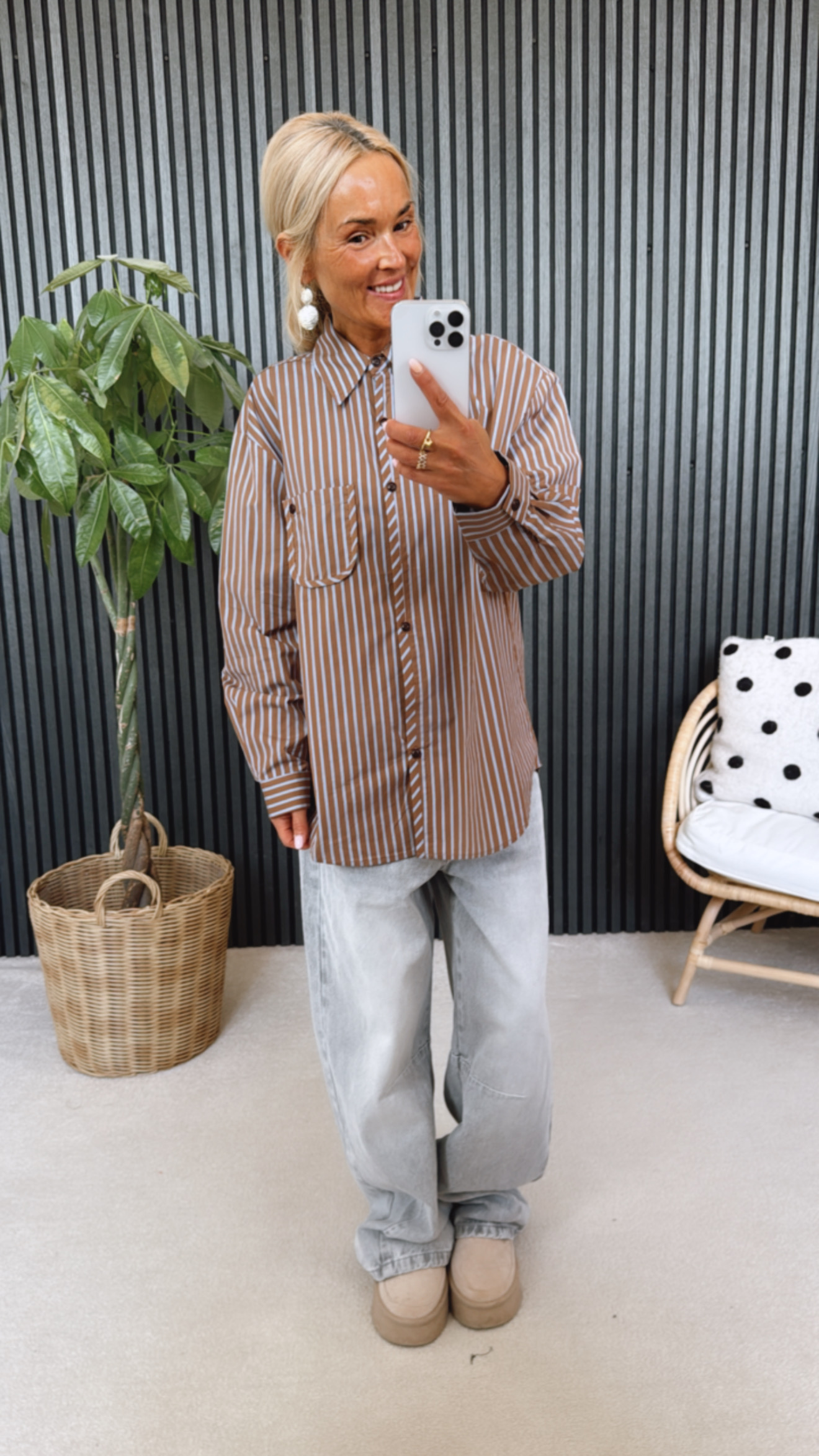 Bluse "Blue And Brown"