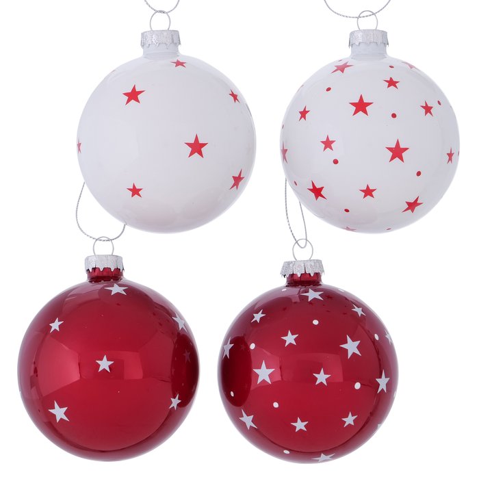 Weihnachtskugeln "Sterny" 4er-Set